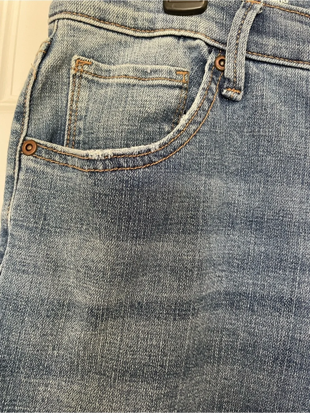 Sonoma Medium Blue Cropped Boyfriend Jeans with Raw Hem - Picture 3 of 10